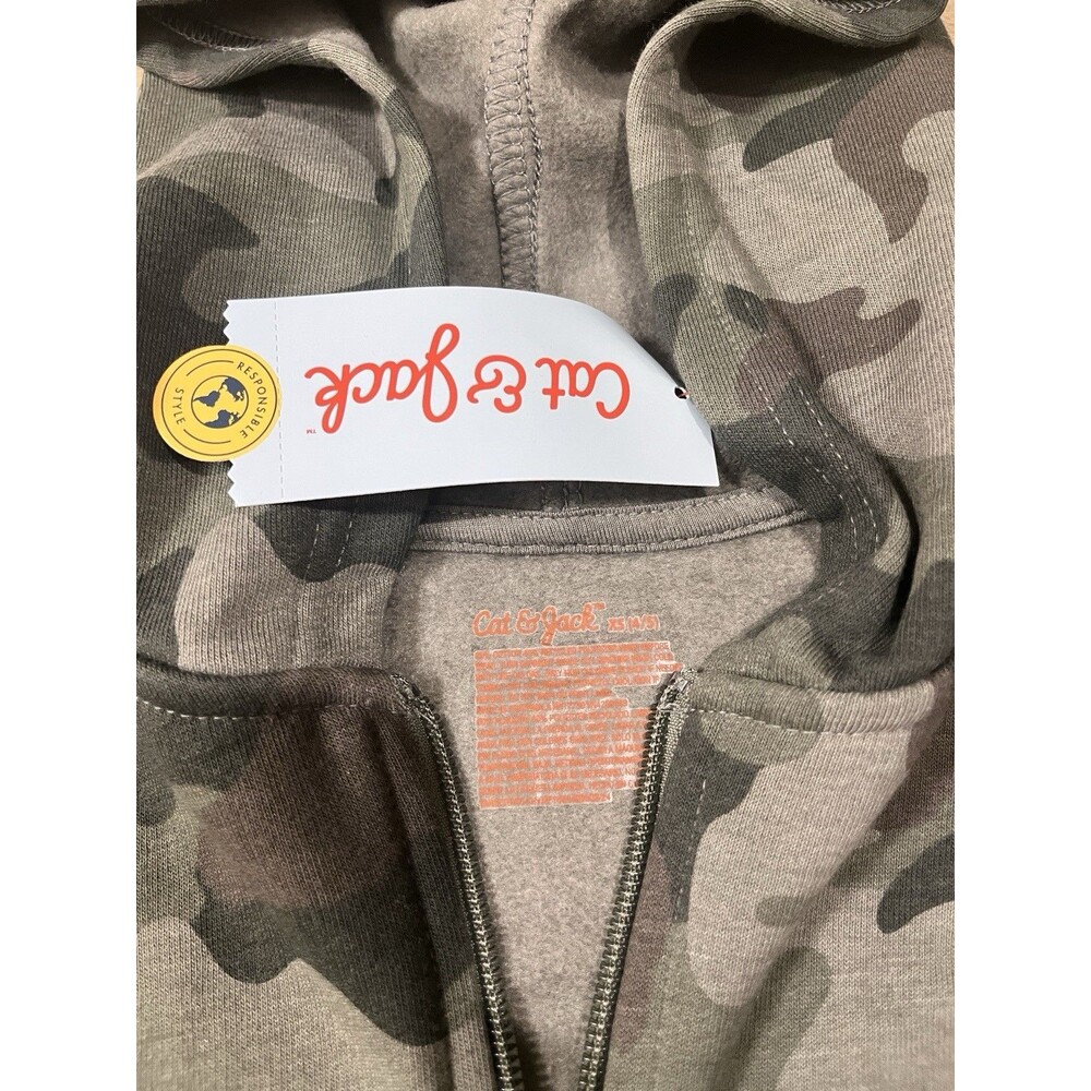 Boys Camaflouge Cat & Jack Zip-Up Hoodie Size XS(4-5) - Picture 3 of 7